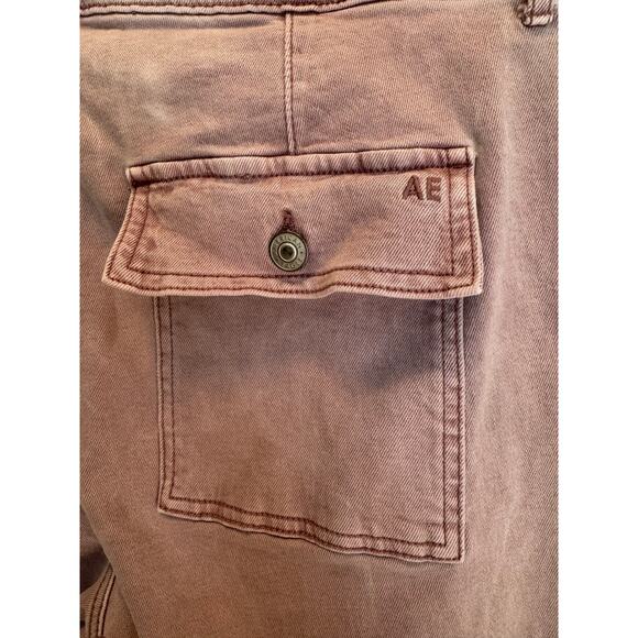 American Eagle Women’s 12 Stretch Skater Jeans High Rise Wide Leg Purple Denim - Picture 13 of 13